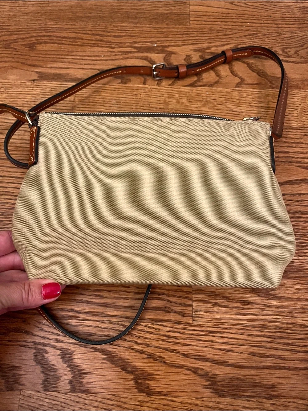 Dooney & Bourke Khaki Nylon Crossbody Pouchette Bag